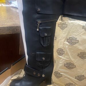 Harley-Davidson Black Leather Riding Boots